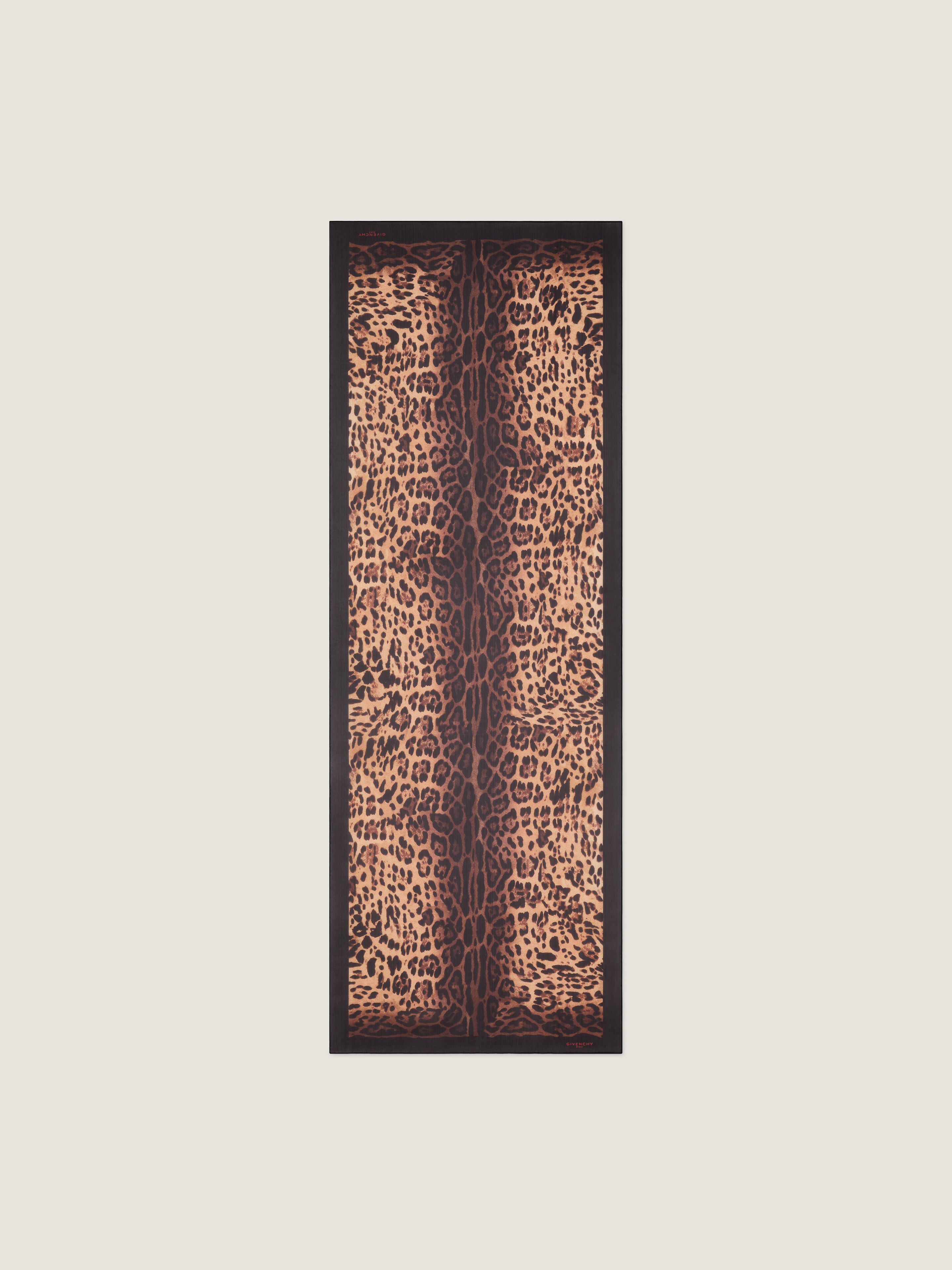 レオパードプリント シルクシフォン ストール